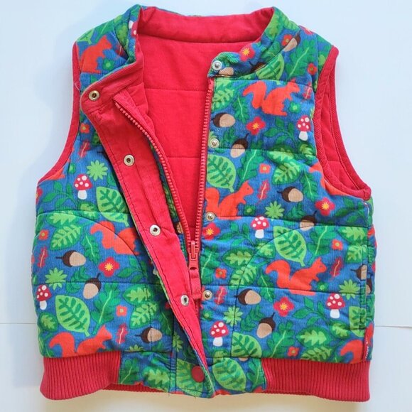 Toby Tiger Other - Toby Tiger Reversible Corduroy Vest/Gilet Red Squirrel Retro Kid/Youth 5/6 Yrs